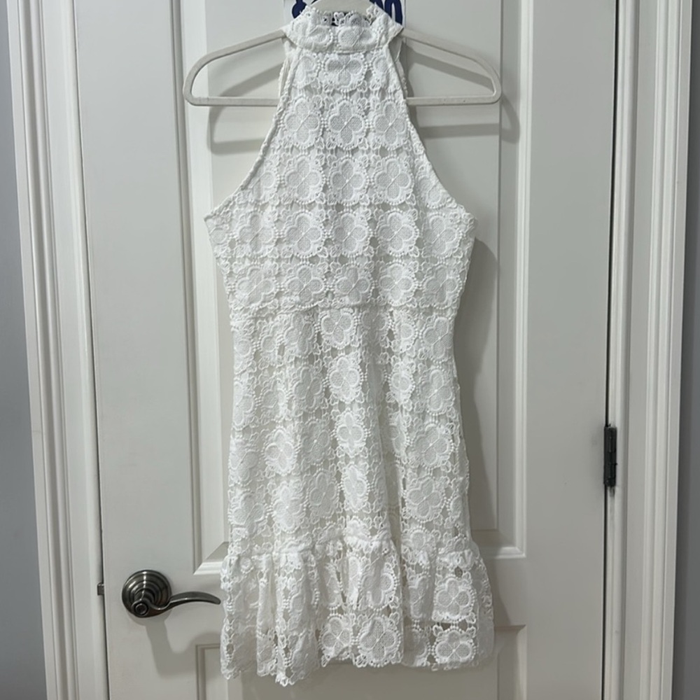 AQUA Lace Mini Shirt Dress - Picture 7 of 7